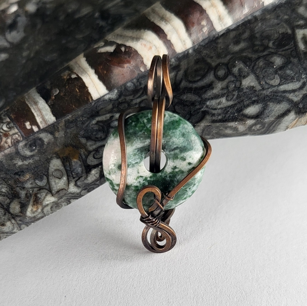 Handcrafted Tree Agate Pendant - Picture 2 of 3
